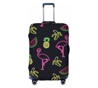 Uusnwaa Funda lavable con estampado de piña, plátano, flamenco, protector de maleta, a prueba de polvo, antiarañazos, funda de maleta de viaje, Black, L