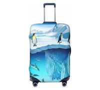 Uusnwaa Funda lavable con estampado de pingüinos en el iceberg, protector de maleta de moda, a prueba de polvo y arañazos, funda de maleta de viaje, Black, XL