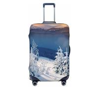 Uusnwaa Funda lavable con estampado de puesta de sol de invierno y montañas, protector de maleta de moda, a prueba de polvo, antiarañazos, funda de maleta de viaje, Black, S