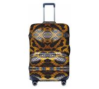 Uusnwaa Funda lavable con estampado de serpiente amarilla, protector de maleta de moda, a prueba de polvo, antiarañazos, funda de maleta de viaje, Black, L
