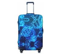 Uusnwaa Funda lavable con impresión fotográfica de cadena de ADN para equipaje, protector de maleta de moda, a prueba de polvo, antiarañazos, funda de maleta de viaje, Black, L
