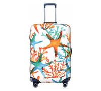 Uusnwaa Funda lavable para maleta, diseño de estrella de mar, coral, a prueba de polvo, resistente a los arañazos