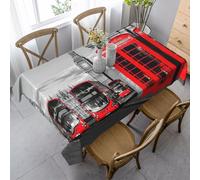 Uusnwaa Mantel rectangular con impresión de teléfono de Londres retro de Inglaterra, 89 x 139 cm, resistente a las arrugas y a las manchas, lavable, para comedor, fiesta, hogar