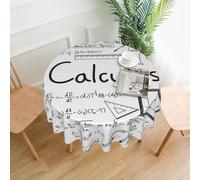 Uusnwaa Math Geometry Geek - Mantel redondo con estampado de cálculo de cálculo, resistente a las manchas, resistente a las arrugas, lavable, de poliéster, para fiestas de cocina
