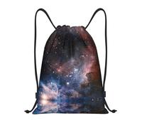Uusnwaa Mochila con cordón de Universo Milky Way con estampado de galaxia, bolsa de cuerda, resistente al agua, para gimnasio, compras, deportes, yoga, Black, S, Mochilas de viaje