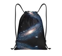Uusnwaa Mochila con cordón, diseño de galaxia, universo, estrellas, espacio exterior, bolsa de cuerda, resistente al agua, para gimnasio, compras, deporte, yoga, Black, M, Mochilas de viaje