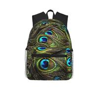 Uusnwaa Mochila ligera para laptop con estampado de pavo real fresco para hombres y mujeres, resistente al agua, para la escuela, la universidad, trabajo, viajes, mochila de día
