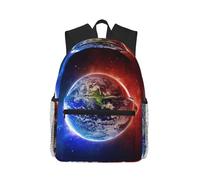 Uusnwaa Mochila ligera para laptop con estampado de planeta espacial y tierra para hombres y mujeres, resistente al agua, para la escuela, la universidad, el trabajo, viajes