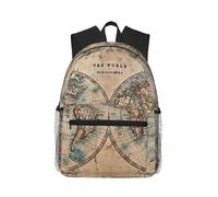 Uusnwaa Mochila ligera para ordenador portátil, diseño de mapa del mundo, resistente al agua, para escuela, universidad, trabajo, viajes, etc