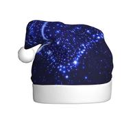 Uusnwaa Sombrero de Navidad con estampado de corazón de estrella fugaz, sombrero de Papá Noel unisex para adultos, sombrero de Navidad grueso para fiestas de Año Nuevo