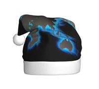 Uusnwaa Sombrero de Navidad con estampado de mapa del mundo, sombrero de Papá Noel unisex para adultos, sombrero de Navidad grueso para fiestas de Año Nuevo