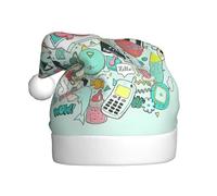 Uusnwaa Sombrero de Papá Noel unisex para adultos, con texto en inglés «Christmas I Love The 90s», para fiestas festivas de Año Nuevo