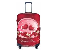 Uusnwaa Travel Happy Valentine's Day - Funda de equipaje lavable con cremallera oculta, accesorios esenciales de viaje, White, L