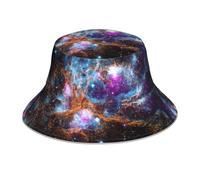 Uusnwaa Universe Galaxy Space - Sombrero de pescador reversible reflectante con diseño de ala ancha para hombres y mujeres, gorra de pesca casual para exteriores, color negro