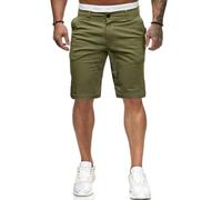 Uusollecy Bermudas Hombre Verano Pantalones Cortos para Vestir Chinos Corte Estrecho con Bolsillos,Verde,S