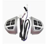 UUSSUP Interruptor Control Crucero Botones De Control Multifunción para Volante Coche con Cables para Mitsubishi ASX para Pajero para Montero L200 para Laner 2006-2016(Silver Black)