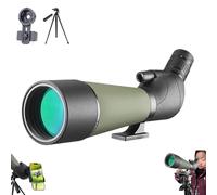 Uuxkgu Bosco HD-7 con Lente De Zoom De 25-75x80 Mm,with Tripod, Carrying Bag,and Smartphone Adapter,Spectacle for Wildlife Observation, Shooting, Hunting, Bird Watching, Moon-B