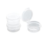 UUYYEO 30 tarros de plástico para cosméticos de 5 gramos, estuche transparente vacío, mini muestra, frascos de maquillaje, botellas de cosméticos con tapas a presión
