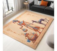 UUZEAI Alfombra de la Cultura egipcia Antigua, faraones, jeroglíficos, Retro, étnica, Antideslizante, Lavable, para Dormitorio y Sala de Estar, 90x150cm