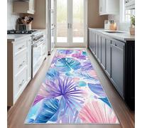 UUZEAI Alfombra de Pasillo con Hojas botánicas Tropicales, Lavable, de Pelo Corto, Suave y Antideslizante, para Dormitorio, baño y Pasillo, 120x160cm