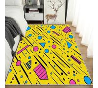 UUZEAI Alfombra geométrica Estilo Memphis, Estilo años 90, para Sala de Estar y Dormitorio, Colorida Alfombra Pop Art para niños, Antideslizante y Lavable, 60x110cm