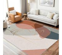 UUZEAI Alfombra geométrica Moderna para Sala de Estar, diseño Minimalista de Arte Abstracto con Rostro Humano, Antideslizante, Lavable, Decorativa, para Dormitorio y Oficina, 50x140cm