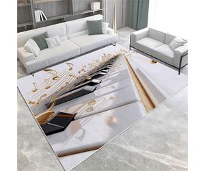 UUZEAI Alfombra Lavable con diseño de Piano para Sala de Estar, Antideslizante, Suave, para Yoga, Dormitorio, 240 x 300 cm