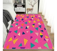 UUZEAI Alfombras Estilo Memphis de los años 90, con Estampado de triángulos Coloridos para habitación Infantil, Lavable y Antideslizante, 150x180cm