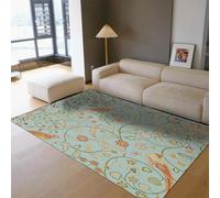 UUZEAI Alfombras Florales Elegantes para Dormitorio, diseño de William Morris, Lavables con Animales Divertidos para Sala de Estar y Cocina, Antideslizantes, 100x120cm