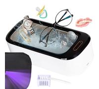 UV-C Limpiador Ultrasónico, 550 ml de potencia de 46 kHz, máquina esterilizadora profesional, temporizador portátil, retención ultrasónico para lentes de limpieza, dentaduras, alineadores, relojes