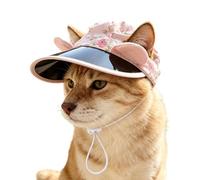 UV Cat Hat, Pet Sun Protection Cap, 5.12x6.3 Inches Outdoor Headwear with Lightweight Design, Breathable Fabric Pet Accessory, Cute Protective Style for Small Animals, Travel Use for Beach Walks