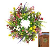 UV Floral Door Wreath, Artificial Spring Summer Decor System, Large Hanging Flower Ring Design, Outdoor Wall Wreathes with Elegant Style, Spring Wreath for Home Patio, Porch