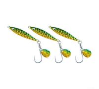 UV Glow Dimpled Jig Lure 25g Rotating Vane | UV glow coating, crater-pattern body, max visibility deep water, attracts mackerel, horse mackerel(Gold-Green 15g)