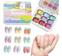 UV LED Nail Gel Set - 9 Color Painting Kit for French Manicure | Quick Curing Formula Smooth Application High Gloss Finish with Long Lasting Shine for Salon DIY Home Personal Beauty