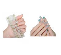 Uv Light Kit, Gel Nail Stickers With UV Light, Semi Cured Gel Nail Strips Christmas, DIY Gel Nail Stickers Kit 2pcs (one size,06)