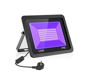 UV Luz negra LED Eleganted 100W LED decorativa violeta Etapa,IP66 Impermeable UV-A 395-400nm Luz de inundación de longitud para fiesta, DJ, escenario entretenimiento