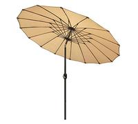 UV Protection Beach Patio Umbrella with 18 Ribs,Round Outdoor Garden Patio Umbrella with Push Button Tilt and Crank,Good Sun Protection