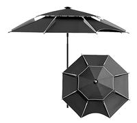 UV Protection Beach Umbrella 7.2ft Windproof Fishing Parasol with Sand Anchor 8.5ft Adjustable Sun Shade for Outdoor Use Red Color Perfect for Beach & Camping