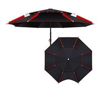UV Protection Beach Umbrella 7.2ft Windproof Fishing Parasol with Sand Anchor 8.5ft Adjustable Sun Shade for Outdoor Use Red Color Perfect for Beach & Camping