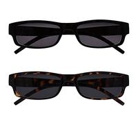 UV Reader La Compañía Gafas De Lectura Negro Marrón Ligero Lectores De Sol Valor Pack 2 UV400 Estilo Diseñador Hombres Mujeres SS32-12 +2,00