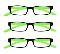 Uv Reader Negro Brillante Verde Cuello Gafas De Lectura Valor Pack 3 Mujeres Hombres Uvr3Pk021 +3,00 3 Unidades 88 g