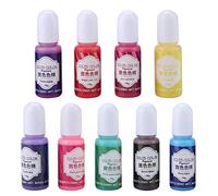 UV Resin Coloring Dye Colorant Pigment Non Fast Curing Liquid Resin for DIY Crafts Jewelry Making 9 Colors 10g Bottles (Color sólido 9 colores grupo B)