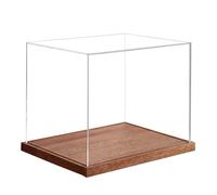 UV Resistant Acrylic Mini Helmet Case - Solid Wood Base Display for Baseball & Football | Dustproof Transparent Shell for Collectibles - No-Assembly Tabletop Keepsake Cabinet