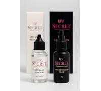 UV Secret Set - Pegamento para extensiones de cabello y removedor de pegamento seco, para extensiones VLight & UV Secret - Fuerte agarre y eliminación suave - 30 ml