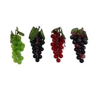 Uvas de imitación, paquete de 4 racimos realistas para ramos y estilo del hogar