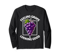 Uvas divertidas Juego de palabras Uvas lindas Sentirse uva y verse bien Manga Larga