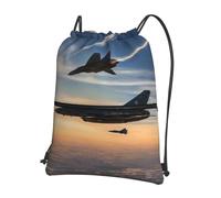 UVBDF Aircraft Fighter Jets - Mochila ligera con cremallera de cordón, compartimento ajustable para paseos por la playa, Black, One Size, Mochilas daypack