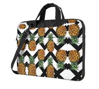 UVBDF Bolsa de hombro minimalista con estampado de piña de verano, simple, ligera, portátil, para hombre, regalo de cumpleaños, Black, 14 inch