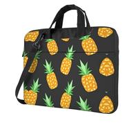 UVBDF Bolsa de hombro minimalista con estampado de piña, simple, ligera, portátil, para hombre, regalo de cumpleaños, Black, 14 inch