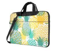 UVBDF Bolsa de hombro minimalista con estampado de piña tropical, simple, ligera, portátil, para hombre, regalo de cumpleaños, Black, 15.6 inch